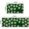 Artoid Mode Green Lucky Shamrocks Clover St. Patrick’s Day Kitchen Mats Set of 2, Home Decor Low-Profile Kitchen Rugs for Floor – 17×29 and 17×47 Inch(Green)