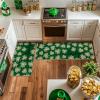 Artoid Mode Green Lucky Shamrocks Clover St. Patrick’s Day Kitchen Mats Set of 2, Home Decor Low-Profile Kitchen Rugs for Floor – 17×29 and 17×47 Inch(Green)
