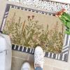 Artoid Mode Green Wildflower Spring Floral Summer Home Decor Low-Profile Switch Rug Door Mat for Indoor Outdoor 17×29 Inch(Beige)