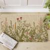 Artoid Mode Green Wildflower Spring Floral Summer Home Decor Low-Profile Switch Rug Door Mat for Indoor Outdoor 17×29 Inch(Beige)