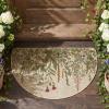 Artoid Mode Green Wildflower Spring Floral Summer Home Decor Low-Profile Switch Rug Door Mat for Indoor Outdoor 17×29 Inch(Beige/Green)