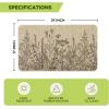Artoid Mode Green Wildflower Spring Floral Summer Home Decor Low-Profile Switch Rug Door Mat for Indoor Outdoor 17×29 Inch(Black)