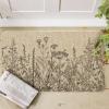 Artoid Mode Green Wildflower Spring Floral Summer Home Decor Low-Profile Switch Rug Door Mat for Indoor Outdoor 17×29 Inch(Black)