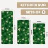 Artoid Mode Green Wood Shamrock St. Patrick’s Day Kitchen Mats Set of 2, Home Decor Low-Profile Kitchen Rugs for Floor – 17×29 and 17×47 Inch(Green)