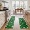 Artoid Mode Green Wood Shamrock St. Patrick’s Day Kitchen Mats Set of 2, Home Decor Low-Profile Kitchen Rugs for Floor – 17×29 and 17×47 Inch(Green)