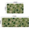 Artoid Mode Green Wood Shamrock St. Patrick’s Day Kitchen Mats Set of 2, Home Decor Low-Profile Kitchen Rugs for Floor – 17×29 and 17×47 Inch(Wood)