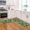 Artoid Mode Green Wood Shamrock St. Patrick’s Day Kitchen Mats Set of 2, Home Decor Low-Profile Kitchen Rugs for Floor – 17×29 and 17×47 Inch(Wood)