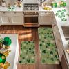Artoid Mode Green Wood Shamrock St. Patrick’s Day Kitchen Mats Set of 2, Home Decor Low-Profile Kitchen Rugs for Floor – 17×29 and 17×47 Inch(Wood)