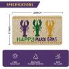 Artoid Mode Happy Mardi Gras Lobster Welcome Decorative Doormat, Seasonal Low-Profile Rug Switch Mat for Indoor Outdoor 17×29 Inch(Beige)
