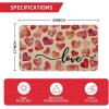 Artoid Mode Heart Love Valentine’s Day Doormat, Anniversary Wedding Home Decor Low-Profile Rug Switch Mat for Indoor Outdoor 17×29 Inch(Beige)