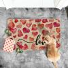 Artoid Mode Heart Love Valentine’s Day Doormat, Anniversary Wedding Home Decor Low-Profile Rug Switch Mat for Indoor Outdoor 17×29 Inch(Beige)
