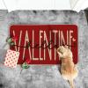 Artoid Mode Hello Valentine Pink Valentine’s Doormat, Anniversary Wedding Home Decor Low-Profile Rug Switch Mat for Indoor Outdoor 17×29 Inch(Red)