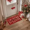 Artoid Mode Hello Valentine Pink Valentine’s Doormat, Anniversary Wedding Home Decor Low-Profile Rug Switch Mat for Indoor Outdoor 17×29 Inch(Red)