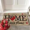 Artoid Mode Home Sweet Home Love Heart Valentines Doormat, Home Decor Low-Profile Switch Rug Door Mat for Indoor Outdoor 17×29 Inch