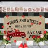 Artoid Mode Hugs and Kisses Special Delivery Truck Decorative Doormat Heart, Seasonal HoliValentine’s Anniversary Wedding Low-Profile Yard Floor Switch Mat for Indoor Outdoor 17 x 29 Inch