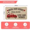 Artoid Mode Hugs and Kisses Special Delivery Truck Decorative Doormat Heart, Seasonal HoliValentine’s Anniversary Wedding Low-Profile Yard Floor Switch Mat for Indoor Outdoor 17 x 29 Inch
