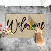 Artoid Mode Irises Welcome Mardi Gras Doormat, Carnival Seasonal Low-Profile Rug Switch Mat for Indoor Outdoor 17×29 Inch