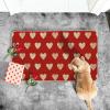 Artoid Mode Love Heart Valentine’s Day Doormat, Home Decor Low-Profile Switch Rug Door Mat for Indoor Outdoor 17×29 Inch(Red)