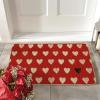 Artoid Mode Love Heart Valentine’s Day Doormat, Home Decor Low-Profile Switch Rug Door Mat for Indoor Outdoor 17×29 Inch(Red)