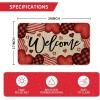 Artoid Mode Love Heart Welcome Valentine’s Doormat, Home Decor Low-Profile Switch Rug Door Mat for Indoor Outdoor 17×29 Inch(Red)