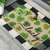 Artoid Mode Lucky Clovers St. Patrick’s Day Doormat, Home Decor Low-Profile Switch Rug Door Mat Floor Mat for Indoor Outdoor 17×29 Inch(Light Green)