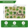 Artoid Mode Lucky Clovers St. Patrick’s Day Doormat, Home Decor Low-Profile Switch Rug Door Mat Floor Mat for Indoor Outdoor 17×29 Inch(Light Green)