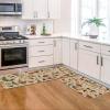 Artoid Mode Mushrooms Butterfly Spring Kitchen Mats Set of 2, Home Decor Low-Profile Kitchen Rugs for Floor – 17×29 and 17×47 Inch(Beige)