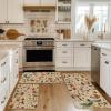 Artoid Mode Mushrooms Butterfly Spring Kitchen Mats Set of 2, Home Decor Low-Profile Kitchen Rugs for Floor – 17×29 and 17×47 Inch(Beige)