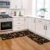 Artoid Mode Mushrooms Butterfly Spring Kitchen Mats Set of 2, Home Decor Low-Profile Kitchen Rugs for Floor – 17×29 and 17×47 Inch(Black)