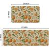 Artoid Mode Orange Spring Kitchen Mats Set of 2, Home Decor Low-Profile Kitchen Rugs for Floor – 17×29 and 17×47 Inch