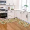 Artoid Mode Orange Spring Kitchen Mats Set of 2, Home Decor Low-Profile Kitchen Rugs for Floor – 17×29 and 17×47 Inch