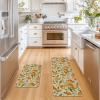 Artoid Mode Orange Spring Kitchen Mats Set of 2, Home Decor Low-Profile Kitchen Rugs for Floor – 17×29 and 17×47 Inch