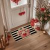 Artoid Mode Paw Print Love Heart Valentines Doormat, Home Decor Low-Profile Switch Rug Door Mat for Indoor Outdoor 17×29 Inch
