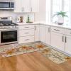 Artoid Mode Pink Daisy Flowers Hello Spring Kitchen Mats Set of 2, Home Decor Low-Profile Kitchen Rugs for Floor – 17×29 and 17×47 Inch