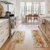 Artoid Mode Pink Daisy Flowers Hello Spring Kitchen Mats Set of 2, Home Decor Low-Profile Kitchen Rugs for Floor – 17×29 and 17×47 Inch