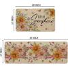 Artoid Mode Pink Daisy Flowers Hello Spring Kitchen Mats Set of 2, Home Decor Low-Profile Kitchen Rugs for Floor – 17×29 and 17×47 Inch