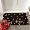 Artoid Mode Pink Love Valentine’s Doormat, Anniversary Wedding Home Decor Low-Profile Rug Switch Mat for Indoor Outdoor 17×29 Inch(Black)