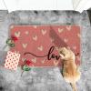 Artoid Mode Pink Love Valentine’s Doormat, Anniversary Wedding Home Decor Low-Profile Rug Switch Mat for Indoor Outdoor 17×29 Inch(Pink)
