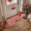 Artoid Mode Pink Love Valentine’s Doormat, Anniversary Wedding Home Decor Low-Profile Rug Switch Mat for Indoor Outdoor 17×29 Inch(Pink)