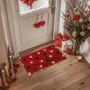 Artoid Mode Pink Love Valentine’s Doormat, Anniversary Wedding Home Decor Low-Profile Rug Switch Mat for Indoor Outdoor 17×29 Inch(Red / Black)