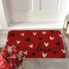 Artoid Mode Pink Love Valentine’s Doormat, Anniversary Wedding Home Decor Low-Profile Rug Switch Mat for Indoor Outdoor 17×29 Inch(Red / Black)