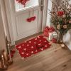 Artoid Mode Pink Love Valentine’s Doormat, Anniversary Wedding Home Decor Low-Profile Rug Switch Mat for Indoor Outdoor 17×29 Inch(Red)