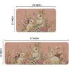 Artoid Mode Pink Rabbit Bunny Flowers Easter Kitchen Mats Set of 2, Spring Home Decor Low-Profile Kitchen Rugs for Floor – 17×29 and 17×47 Inch(Pink)