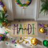 Artoid Mode Polka Dot Mardi Gras Doormat, Carnival Seasonal Low-Profile Rug Switch Mat for Indoor Outdoor 17×29 Inch(Beige)