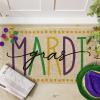Artoid Mode Polka Dot Mardi Gras Doormat, Carnival Seasonal Low-Profile Rug Switch Mat for Indoor Outdoor 17×29 Inch(Beige)