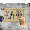 Artoid Mode Polka Dot Mardi Gras Doormat, Carnival Seasonal Low-Profile Rug Switch Mat for Indoor Outdoor 17×29 Inch(Beige)