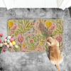Artoid Mode Rabbit Bunny Leaves Flowers Easter Doormat, Home Decor Low-Profile Switch Rug Door Mat Floor Mat for Indoor Outdoor 17×29 Inch(Pink)