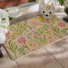 Artoid Mode Rabbit Bunny Leaves Flowers Easter Doormat, Home Decor Low-Profile Switch Rug Door Mat Floor Mat for Indoor Outdoor 17×29 Inch(Pink)