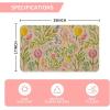 Artoid Mode Rabbit Bunny Leaves Flowers Easter Doormat, Home Decor Low-Profile Switch Rug Door Mat Floor Mat for Indoor Outdoor 17×29 Inch(Pink)