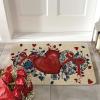 Artoid Mode Red Blue Heart Love Valentines Doormat,Home Decor Low-Profile Door Mat Switch Rug Floor Mat for Indoor Outdoor 17×29 Inch